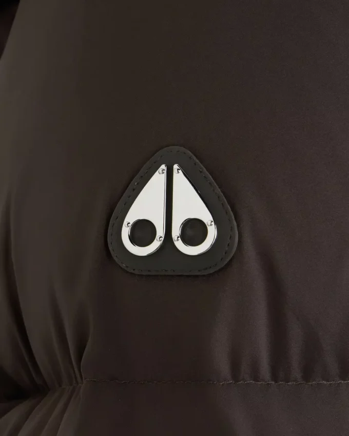 Belle Dune kort dunjacka med fårskinnskant