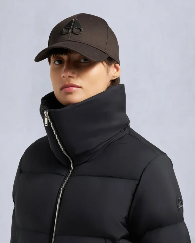 Belle Dune kort dunjacka med fårskinnskant