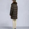 Belle Dune lång shearling-trim pufferjacka