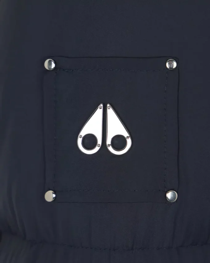 Belle Dune lång shearling-trim pufferjacka