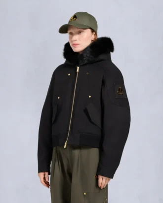 Gold Series Logan Shearling Trim Bomber Jacket