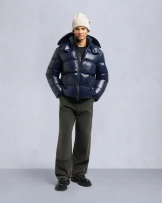 Kings Puffer Shearling Trim Jacket