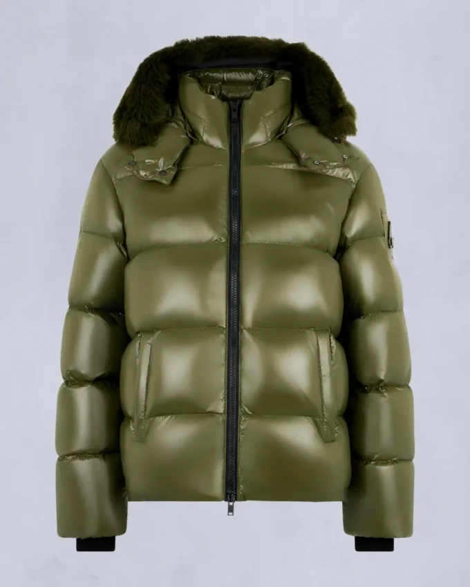 Kings Puffer Shearling Trim Jacket