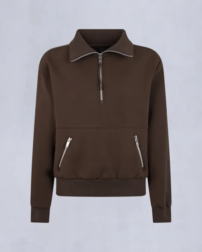 Mix Media Quarter Zip Sweater