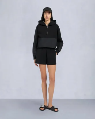 Mixmedia-tröja med huva