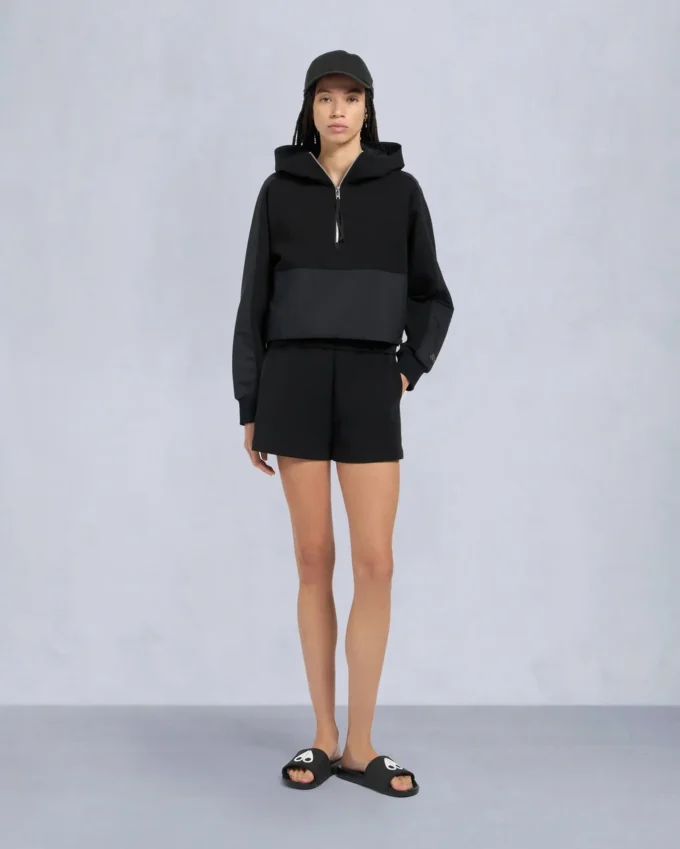 Mixmedia-tröja med huva