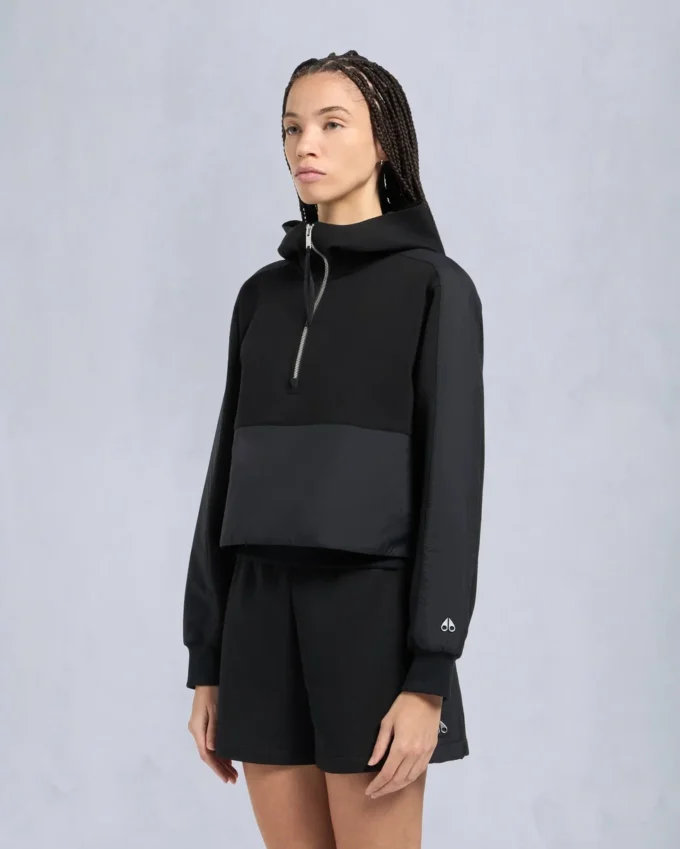 Mixmedia-tröja med huva