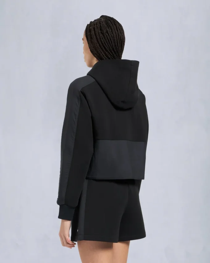 Mixmedia-tröja med huva