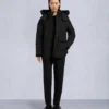Onyx Anguille Shearling Trim Jacket