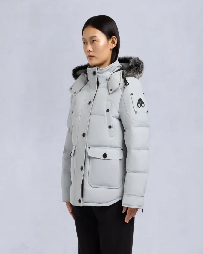 Onyx Anguille Shearling Trim Jacket