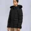 Onyx Anguille Shearling Trim Jacket