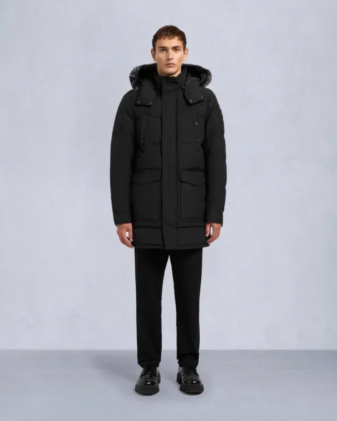 Onyx Shearling Trim Big Ridge Parka