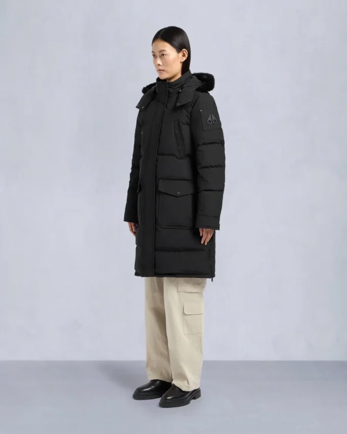Onyx Shearling Trim Causapscal Parka