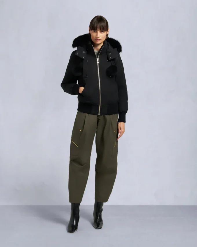 Original Debbie Shearling Trim Bomber Jacket