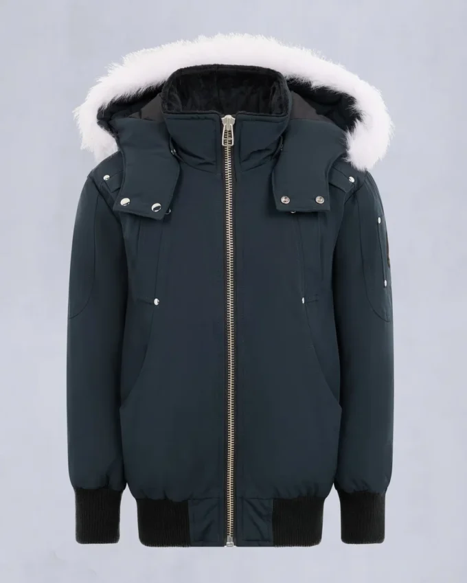 Unisexbomberjacka för barn med originalfårskinnskant Unisexbomberjacka för barn med originalfårskinnskant