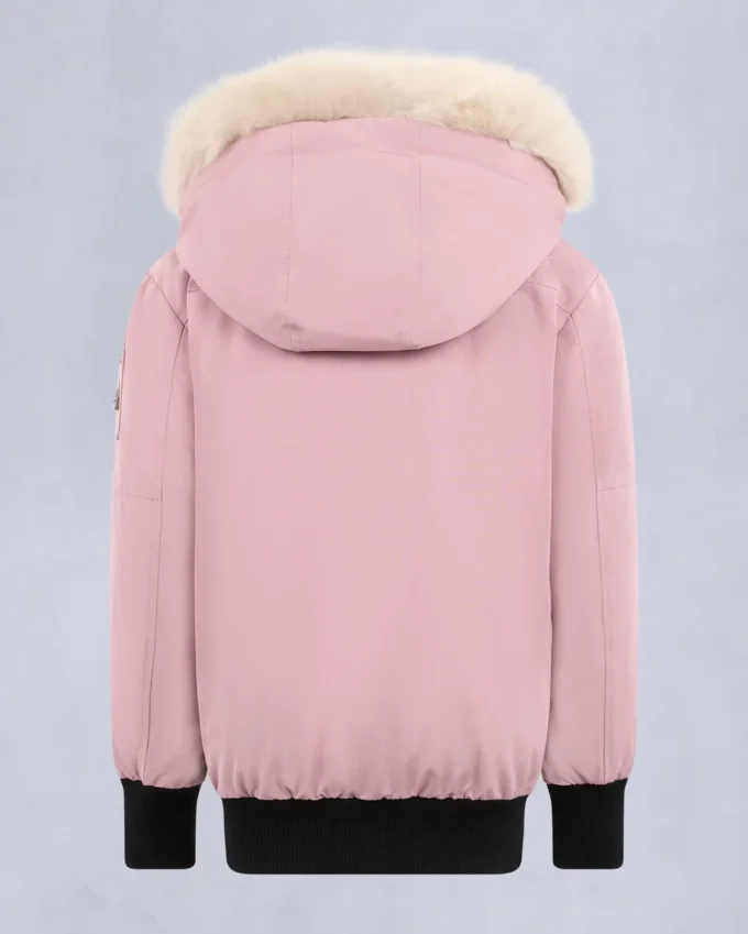 Unisexbomberjacka för barn med originalfårskinnskant Unisexbomberjacka för barn med originalfårskinnskant